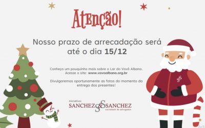 Sanchez & Sanchez faz campanha solidária de Natal em prol do Lar do Vovô Albano